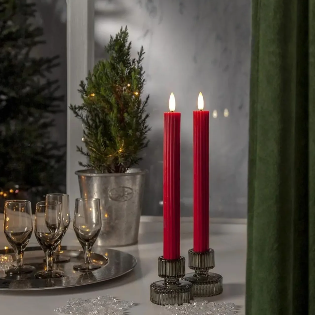 Clearance Antikljus LED 2-Pack Röd Stearinljus|Led- & Batteriljus