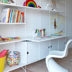 Online Arbetsskiva 78x58 vit String Skåp & Fällbord