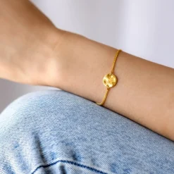 Outlet Armband Minimalistica Hammered Guld Armband Guld