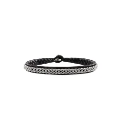 Armband S skinn/tenn Armband Silver