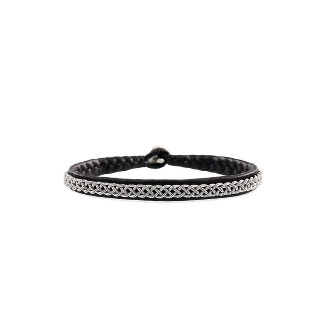 Armband S skinn/tenn Armband Silver
