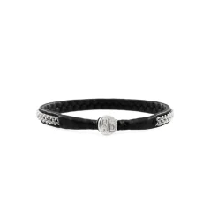 Armband S skinn/tenn Armband Silver