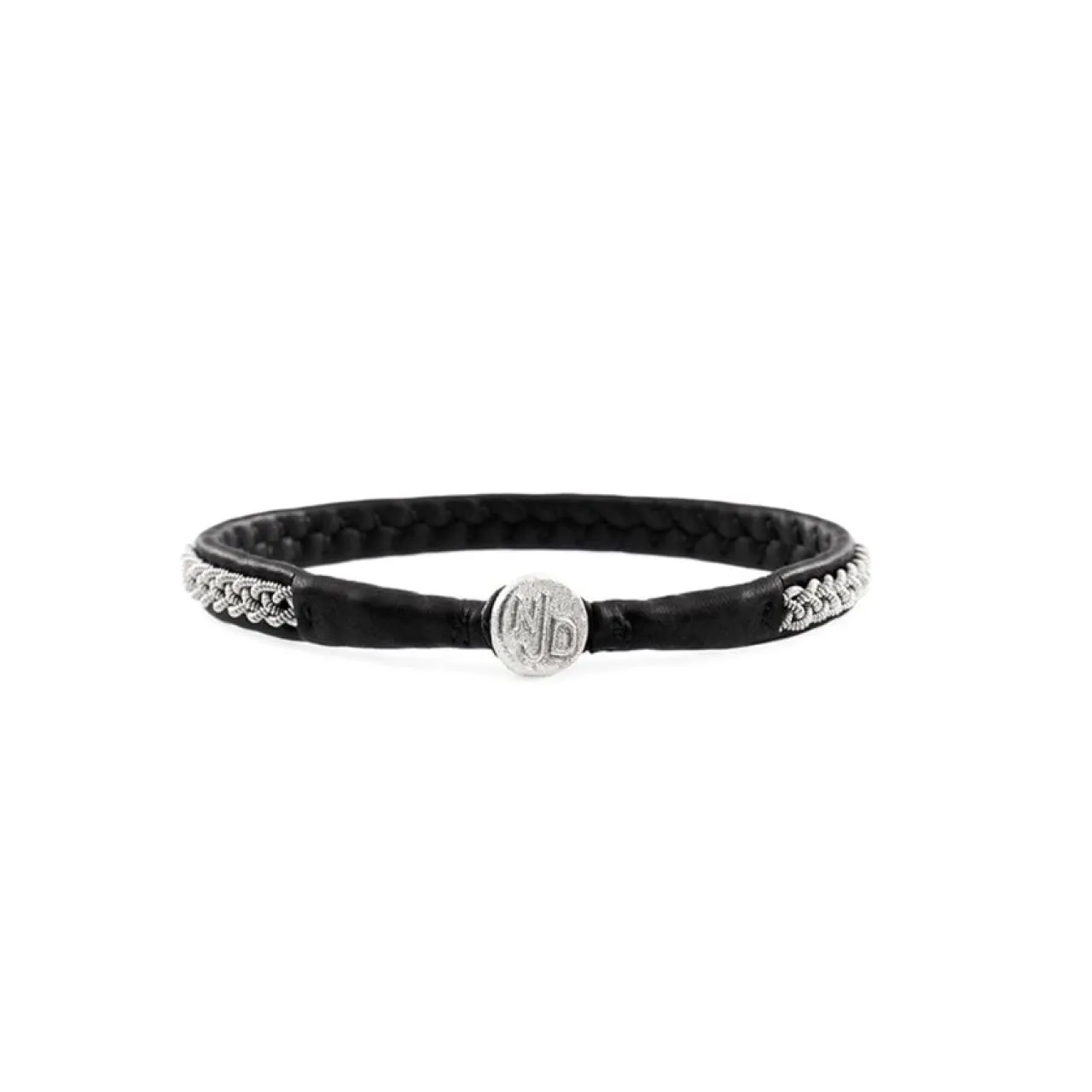 Armband S skinn/tenn Armband Silver