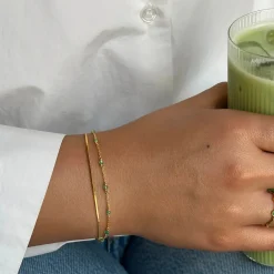 Sale Armband Santa Monica Grön Guld Armband Guld|Smycken Dam