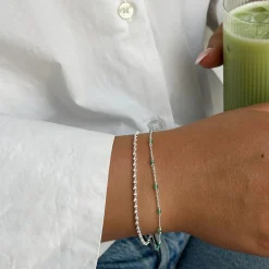 Clearance Armband Santa Monica Grön silver Armband Silver|Smycken Dam