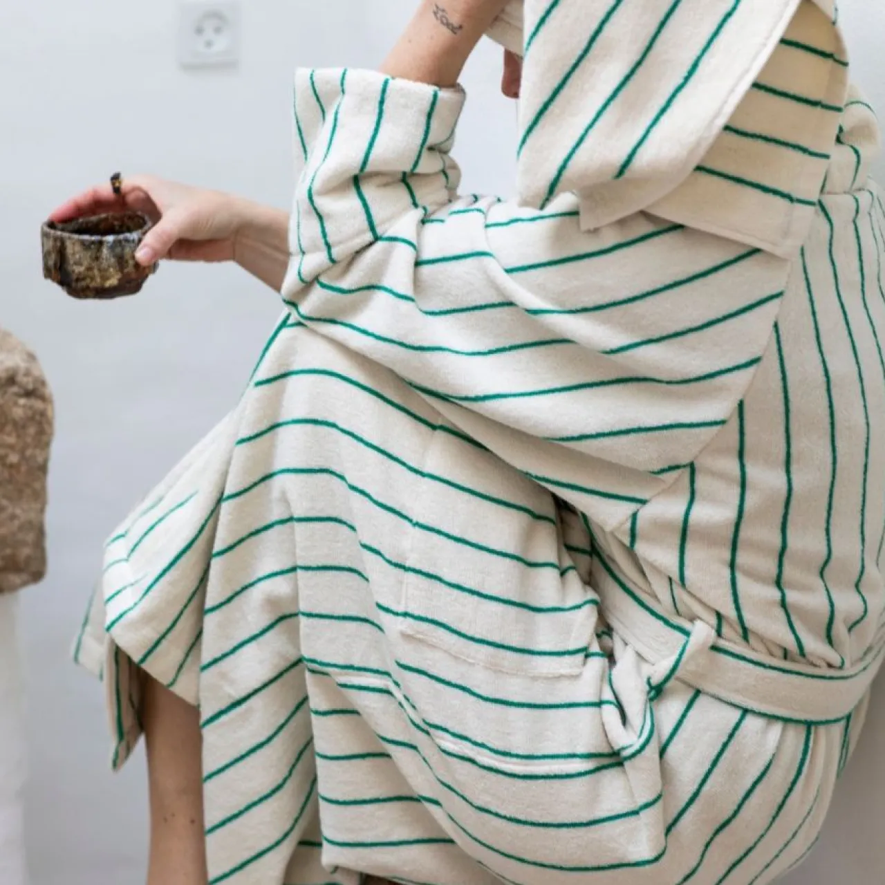 New Badrock Naram Vit/Grön Handdukar|Sommarfavoriter