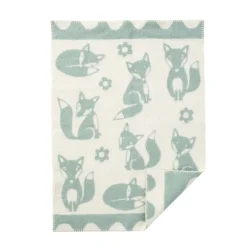 Clearance Barnpläd Fox Ljusblå Barn Barnrum|Filtar & Plädar