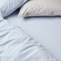 New Bäddset Percale 220x210cm Blå/Vit Påslakanset|Julklappstips