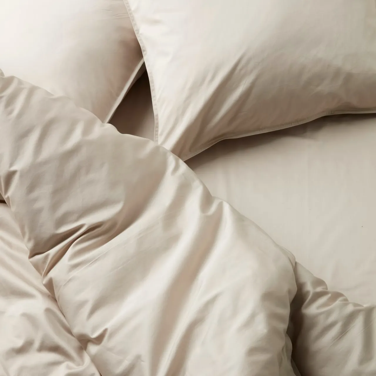 Bäddset Satin 220x210cm Beige Påslakanset|Julfavoriter