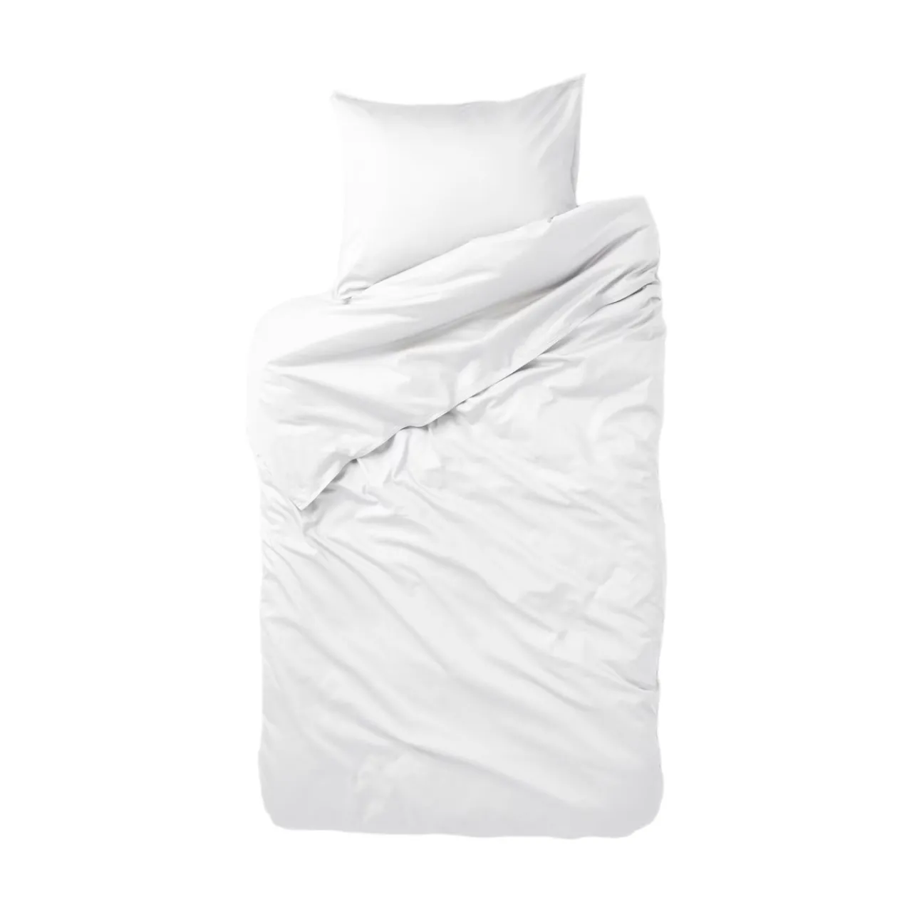 Outlet Bäddset Satin 150x210cm Vit Påslakanset|Novent