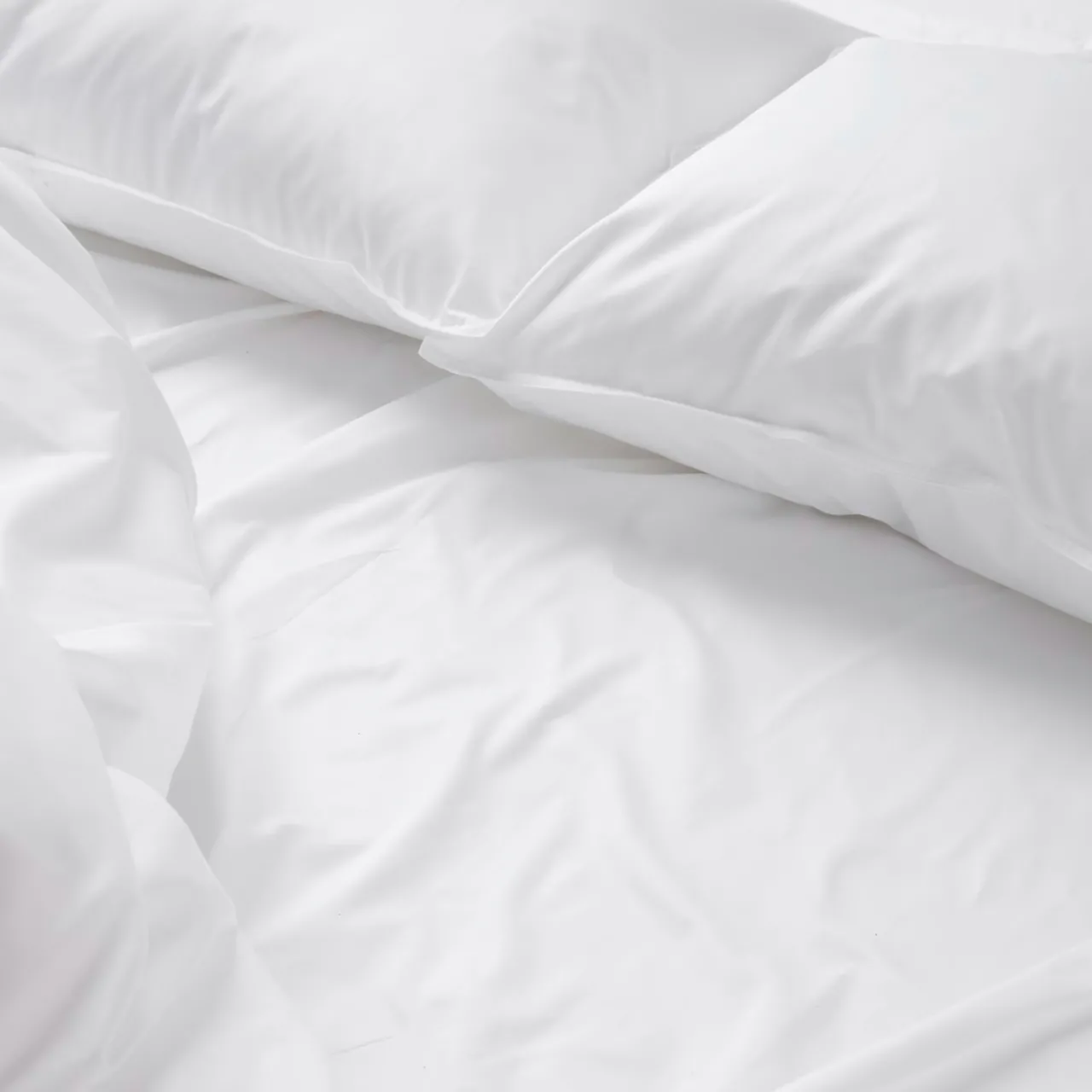 Outlet Bäddset Satin 150x210cm Vit Påslakanset|Novent