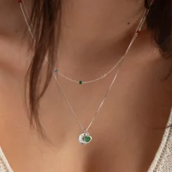 Clearance Berlock beloved heart Silver Grön Berlocker|Smycken Dam