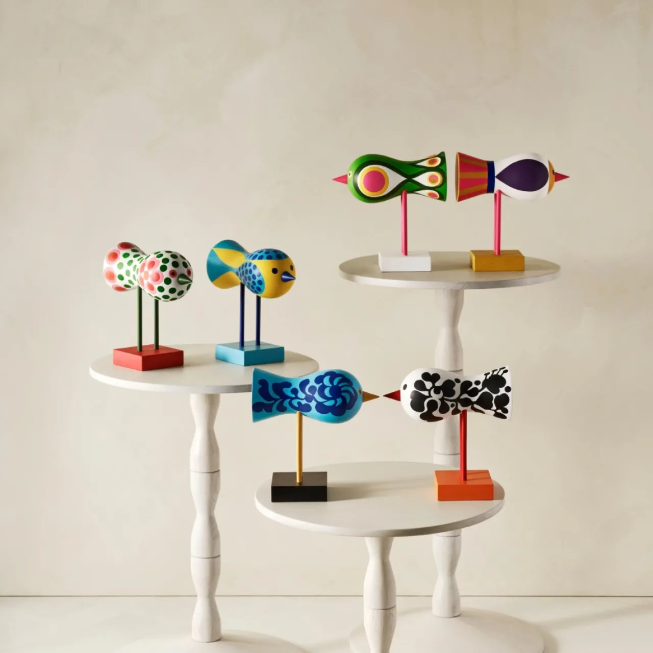 New Birds 1967 No.1 Rosa/Gul Träfigurer|Julfigurer