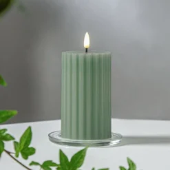 Outlet Blockljus 7,5x15cm LED Grön Led- & Batteriljus|Blockljus