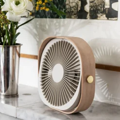 Outlet Bordsfläkt trådlös Fantastic Wood Beige Sommarfavoriter