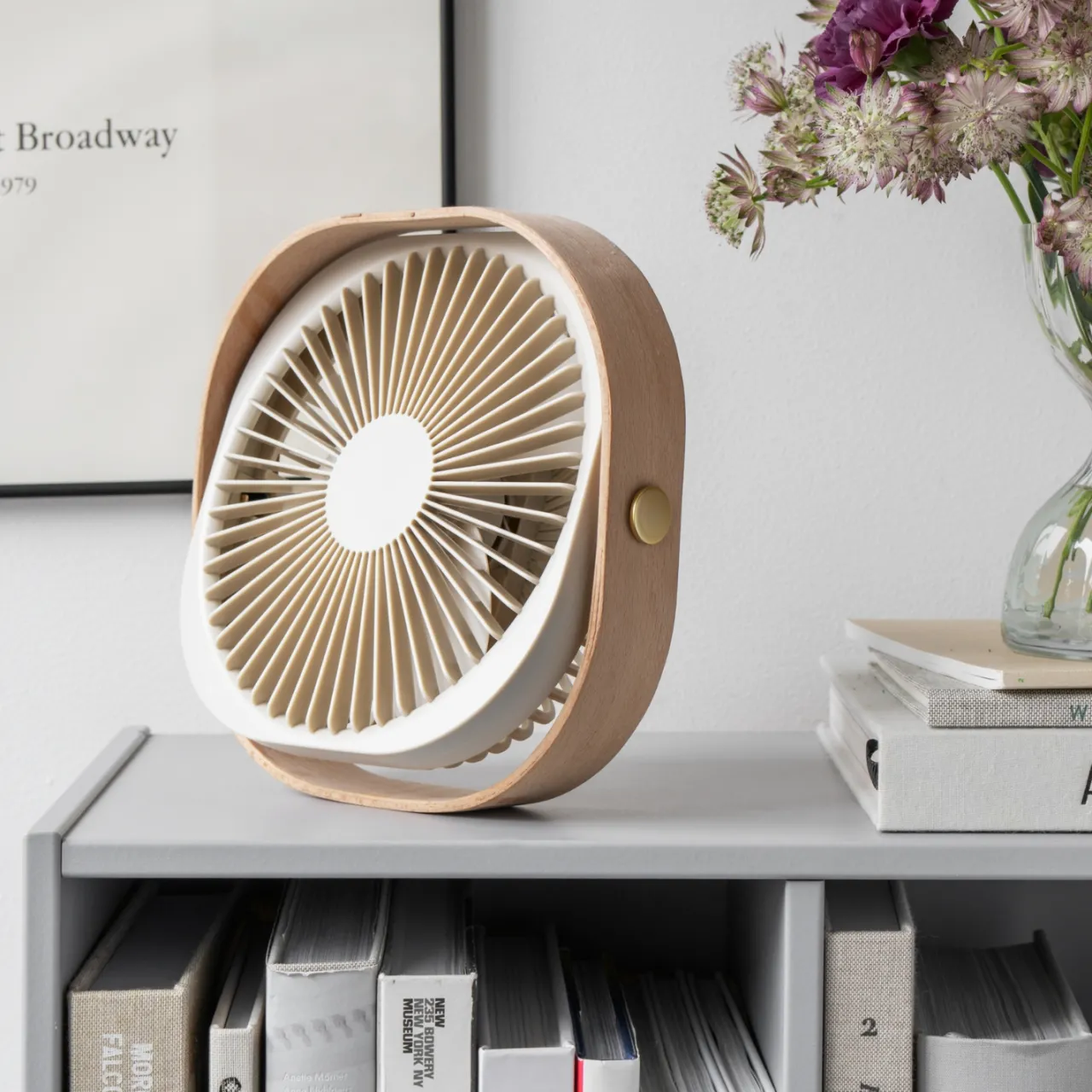 Outlet Bordsfläkt trådlös Fantastic Wood Beige Sommarfavoriter