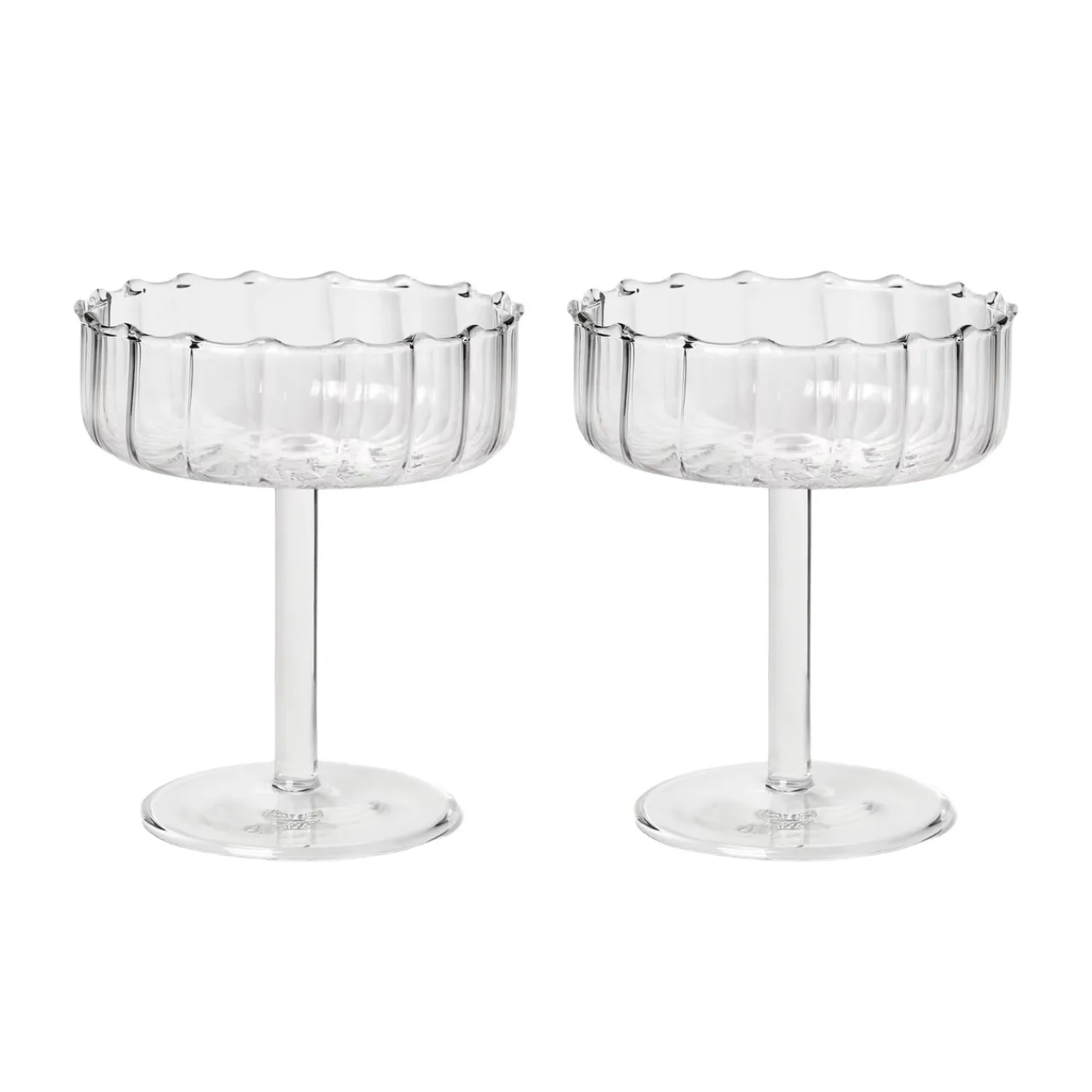 New Champagne Coupe Frill 2-pack Klar Köksinredning|Champagneglas