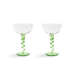 Outlet Champagnecoupe Spiral 2 st grön Champagneglas|Köksinredning