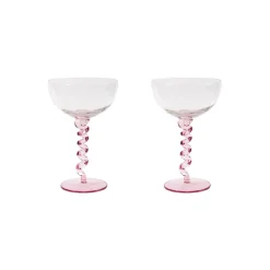 Outlet Champagnecoupe Spiral 2 st Rosa Champagneglas|Köksinredning