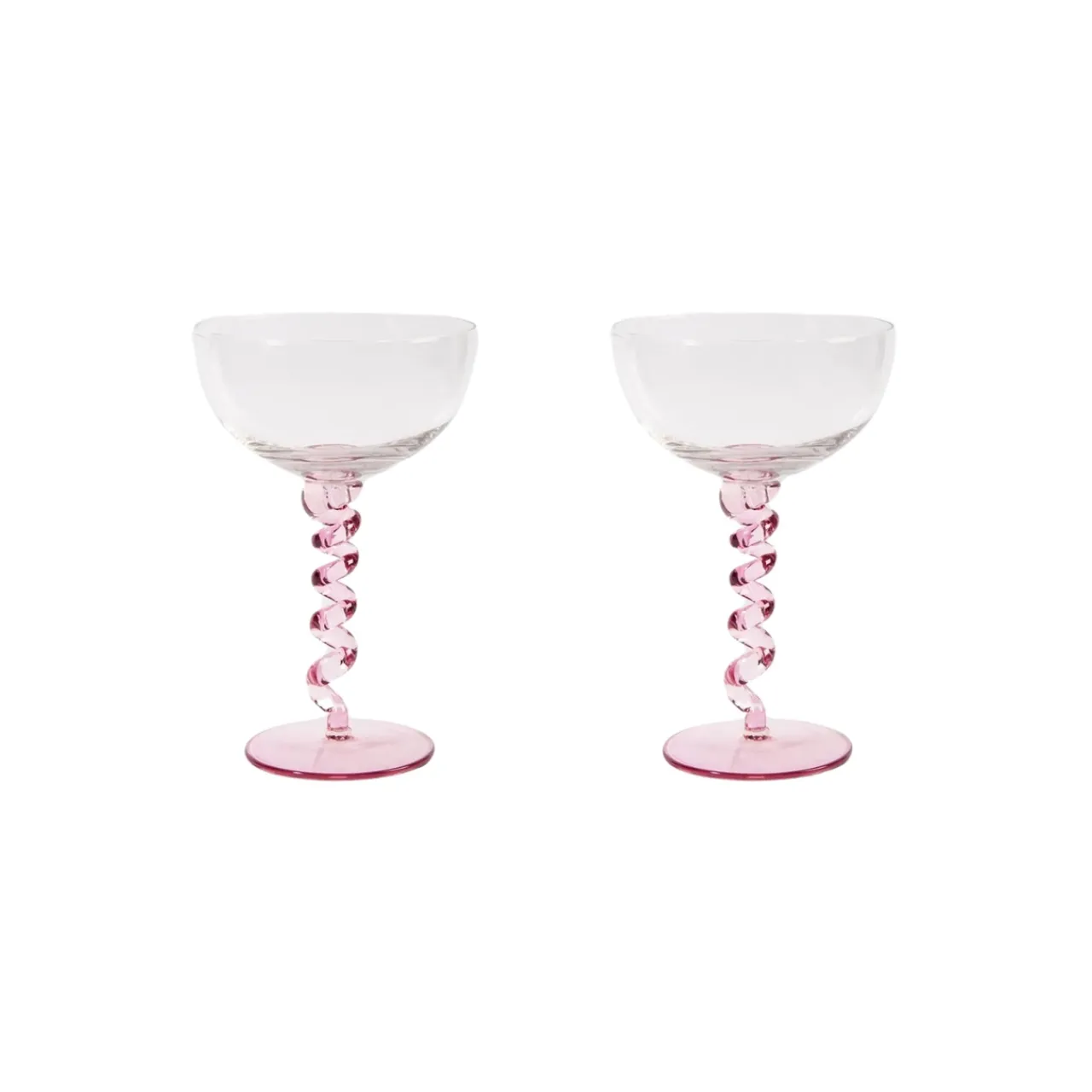Outlet Champagnecoupe Spiral 2 st Rosa Champagneglas|Köksinredning