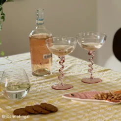 Outlet Champagnecoupe Spiral 2 st Rosa Champagneglas|Köksinredning
