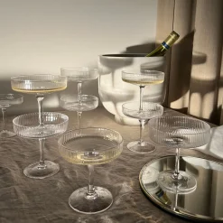 Clearance Champagneglas Ripple 2-P Klar Dessertskålar|Champagneglas