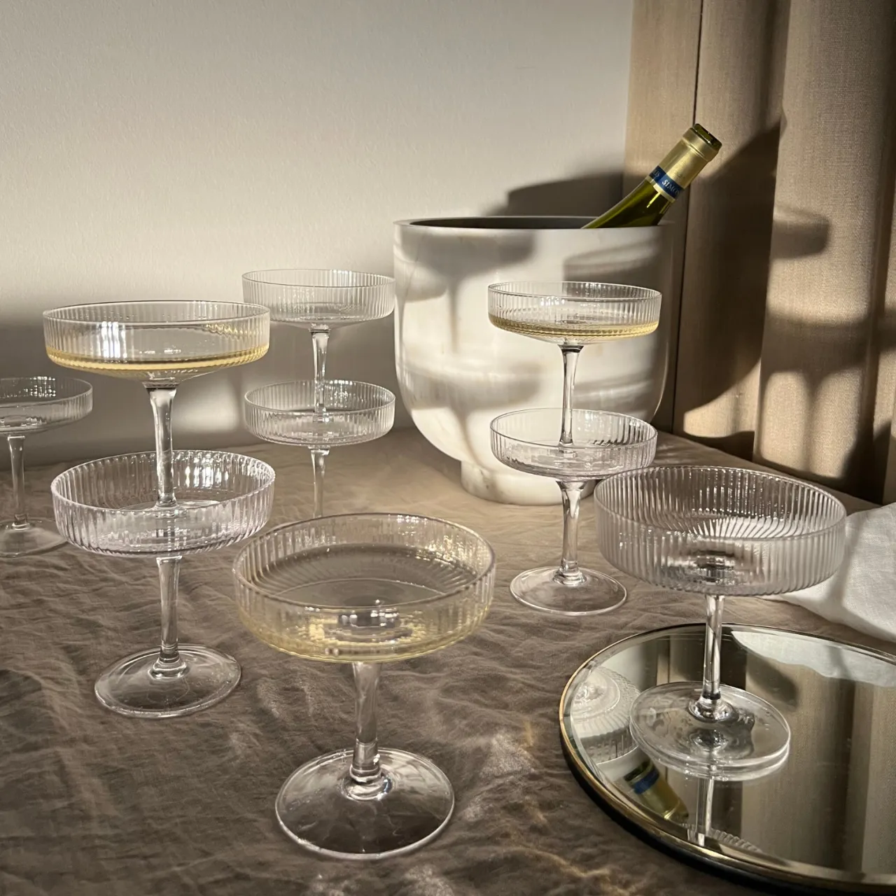 Clearance Champagneglas Ripple 2-P Klar Dessertskålar|Champagneglas