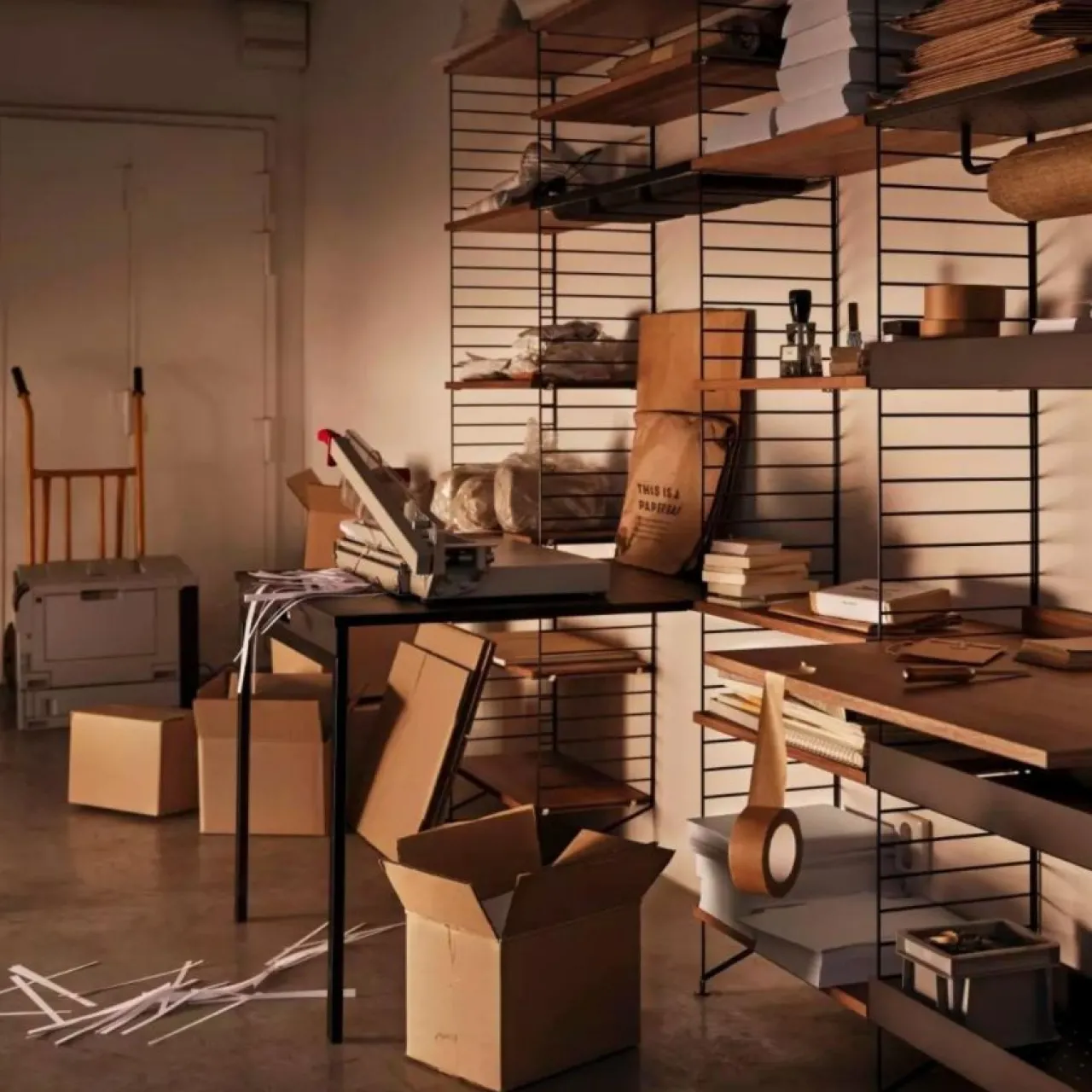 Discount Fällbord valnöt/målad String Skåp & Fällbord