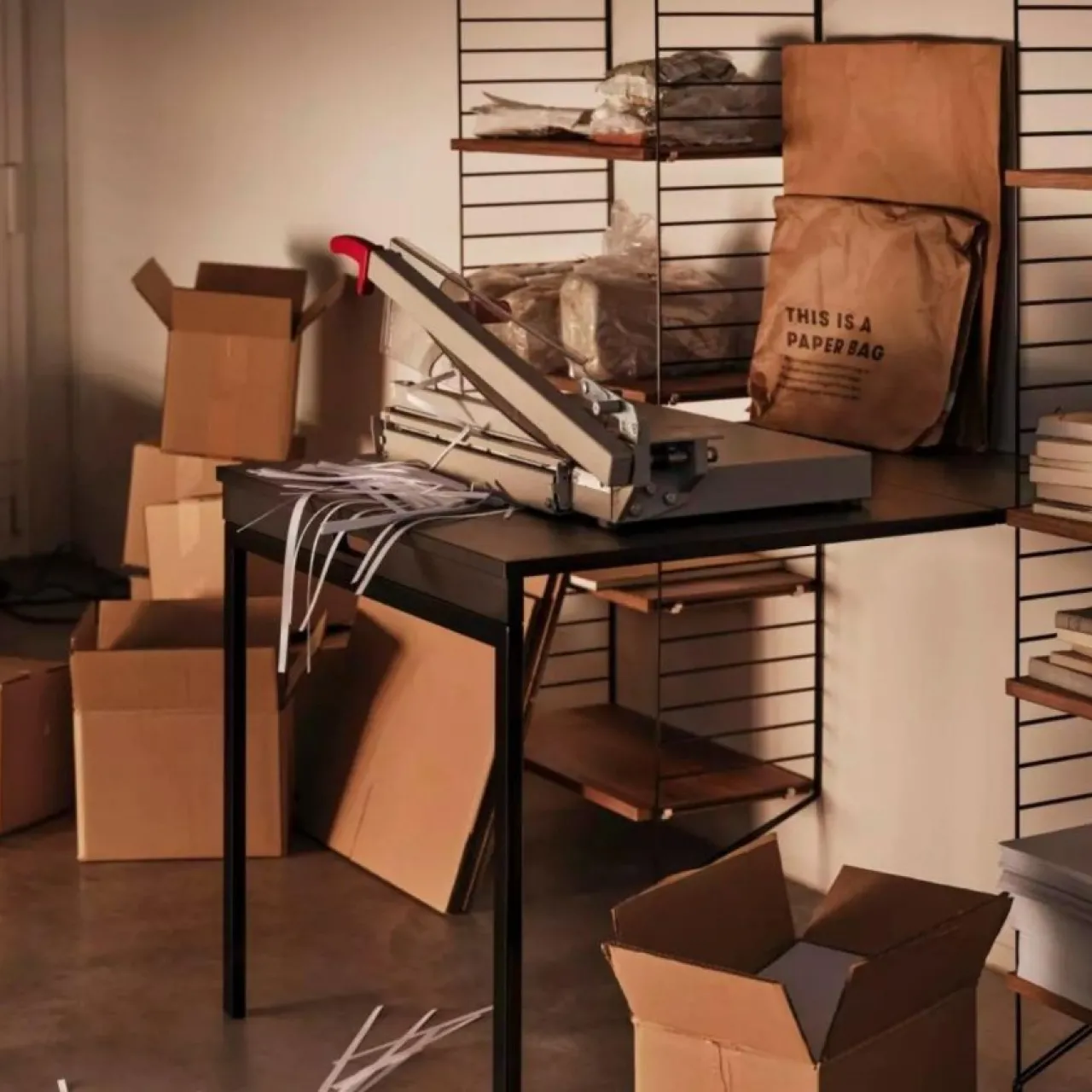 Discount Fällbord valnöt/målad String Skåp & Fällbord