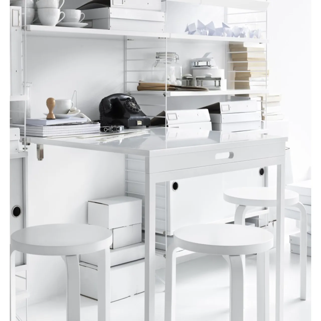 Best Fällbord vit/vit String Skåp & Fällbord