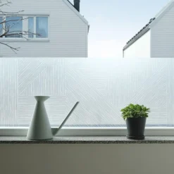 Clearance Fönstermönster Patchwork Frost Vit Insynsskydd