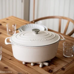 Hot Gjutjärnsgryta oval 6L Cream Tillagning & Redskap|Köksinredning