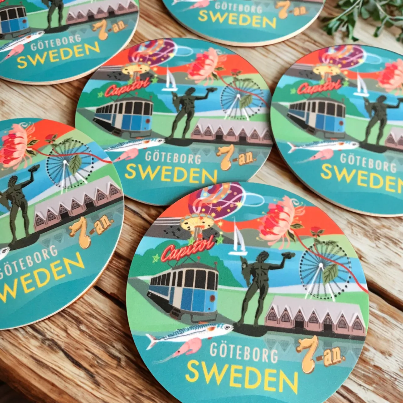 New Glasunderlägg Göteborg 6-pack Glasunderlägg