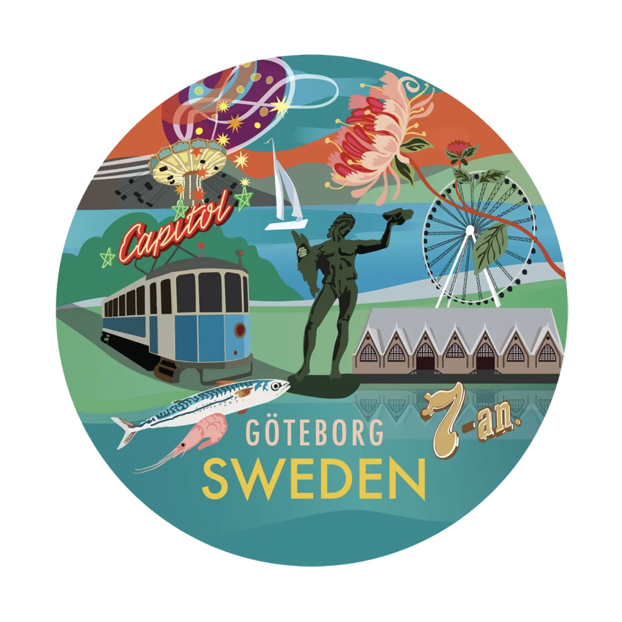 New Glasunderlägg Göteborg 6-pack Glasunderlägg