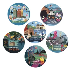 Outlet Glasunderlägg Stadsdelarna 6-pack Glasunderlägg