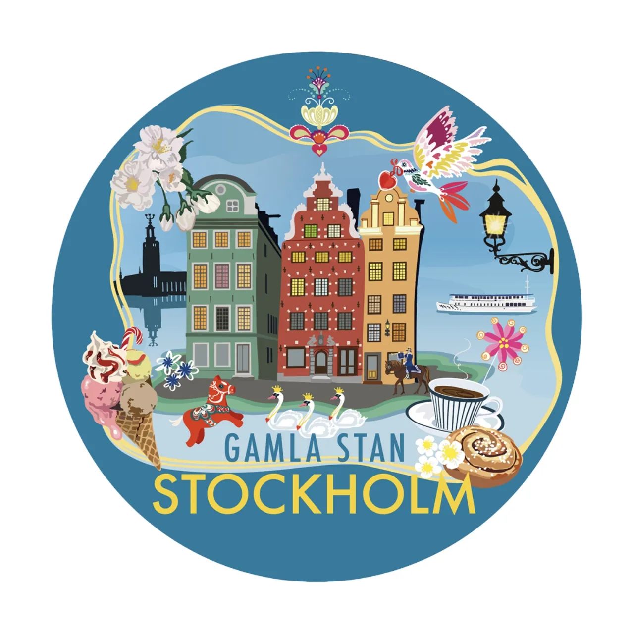 Outlet Glasunderlägg Stadsdelarna 6-pack Glasunderlägg