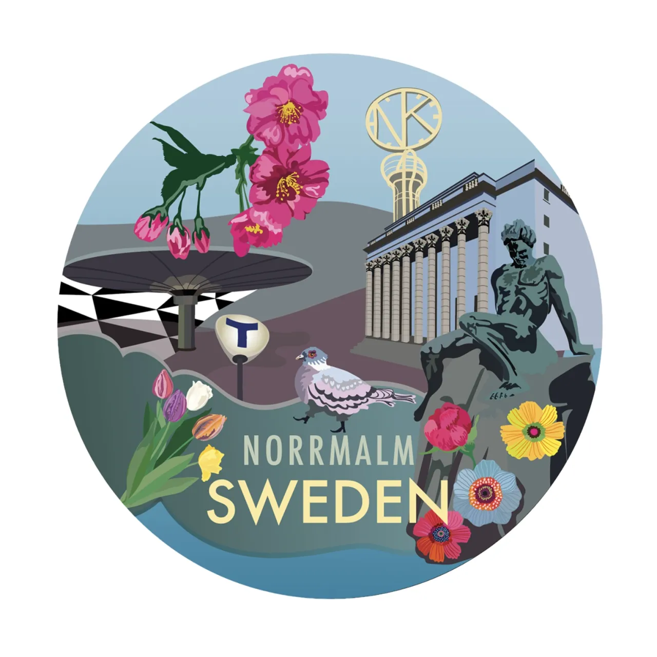 Outlet Glasunderlägg Stadsdelarna 6-pack Glasunderlägg