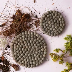 Discount Grytunderlägg Ull Mörkgrå Grytunderlägg|Köksinredning