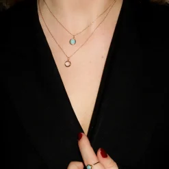 Clearance Halsband Dear Guld Turkos Halsband Guld|Smycken Dam