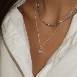 Online Halsband Dear Silver Rosa Halsband Silver|Smycken Dam