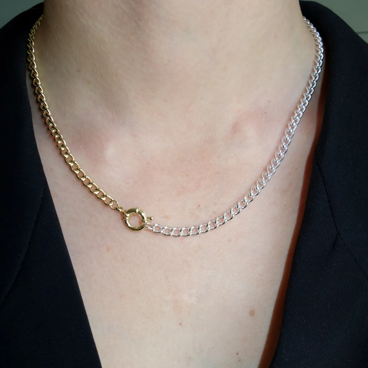 Best Halsband Fusion 45 cm silver/guld Halsband Silver|Halsband Guld