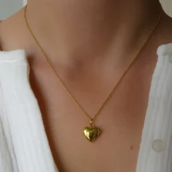 Sale Halsband Hjärta medaljong guld Halsband Silver|Halsband Guld