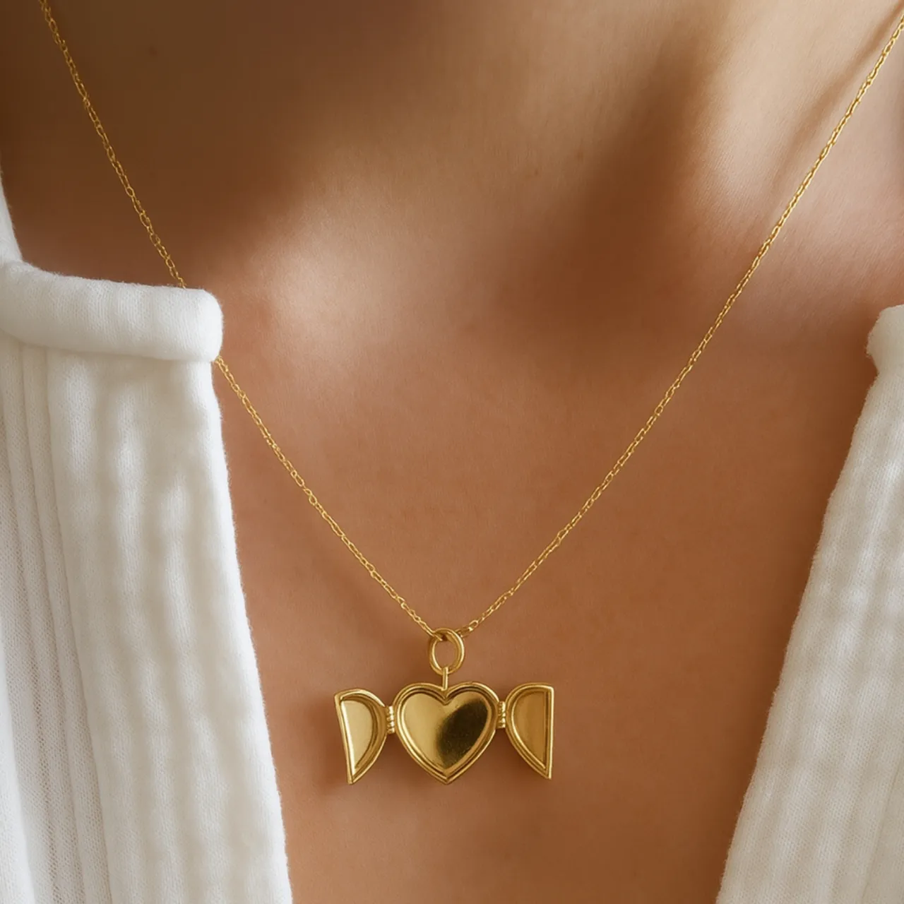 Sale Halsband Hjärta medaljong guld Halsband Silver|Halsband Guld