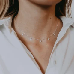 Sale Halsband Knappkorall "multidrop" 40-45cm Halsband Silver|Smycken Dam