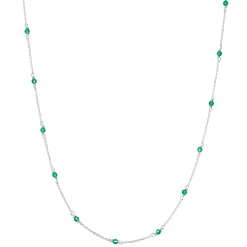 Sale Halsband Santa Monica 42cm Grön Silver Smycken Dam|Halsband Silver