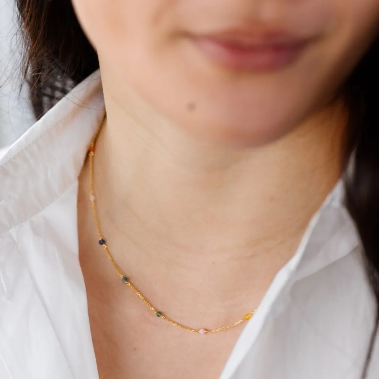 Best Halsband Santa Monica 42cm Multi Guld Halsband Guld