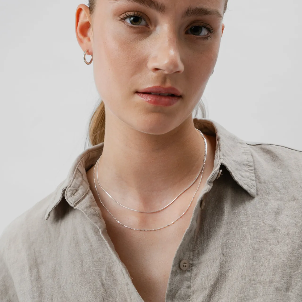 Hot Halsband Sheer Mirror Silver Halsband Silver|Smycken Dam