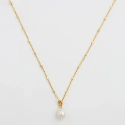 Clearance Halsband Treasure Single Pearl Guld Halsband Guld