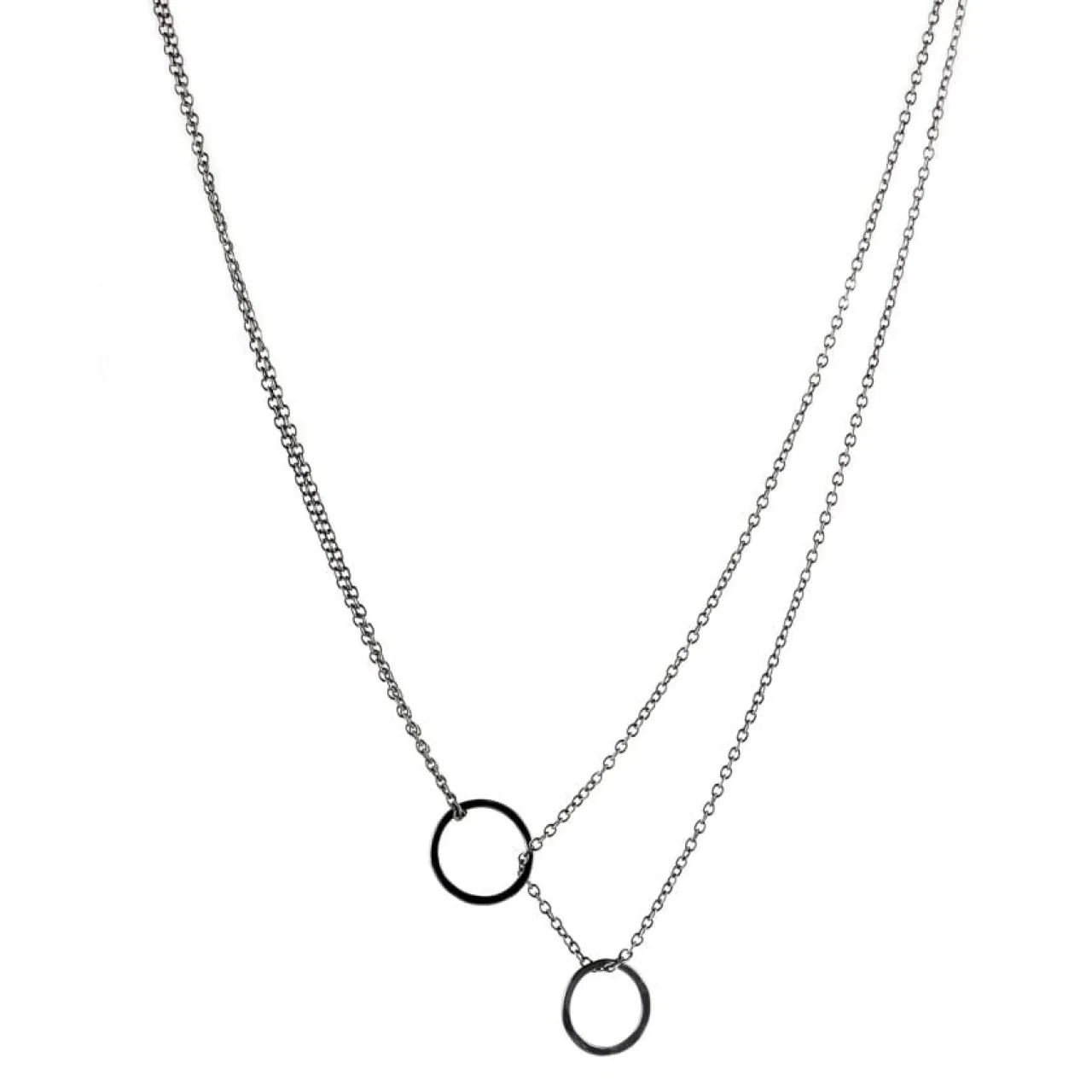 Best Halsband två ringar Halsband Silver