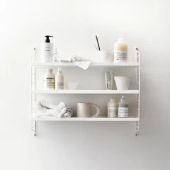 Clearance Hylla Pocket String Metall Vit Stringhylla Pocket|Hyllor